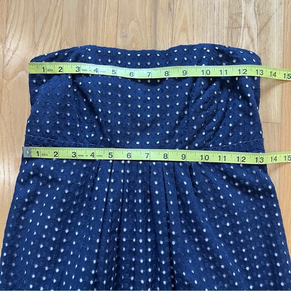 Lilly Pulitzer Navy Blue Polka Dot Bowen Lace Dress 100% Cotton Size 2 - Picture 13 of 13